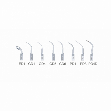 Woodpecker DTE-D7 LED - автономный ультразвуковой скалер с фиброоптикой, 8 насадок в комплекте